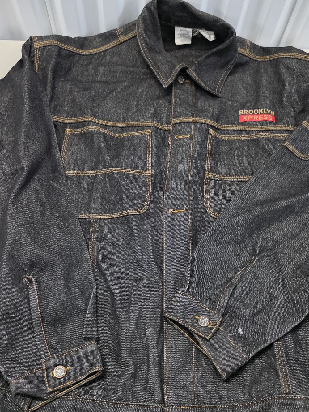 Brooklyn Xpress Black Denim Jeans Jacket Heavy Men's Size XXL